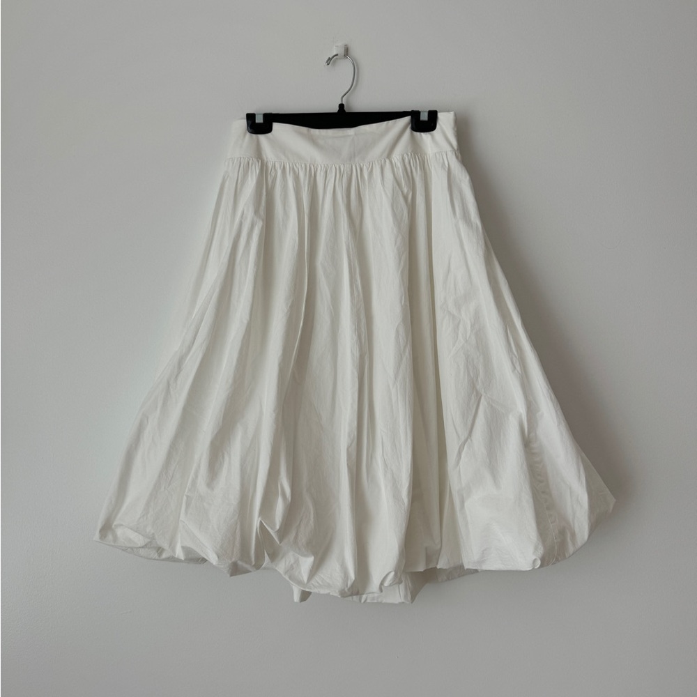 & Other Stories White Cotton Balloon Skirt Size 6